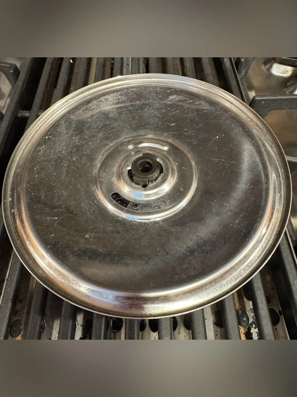 Tfal Blue Knob & Stainless Steel 7 3/4” Lid Only with Steam Vent -